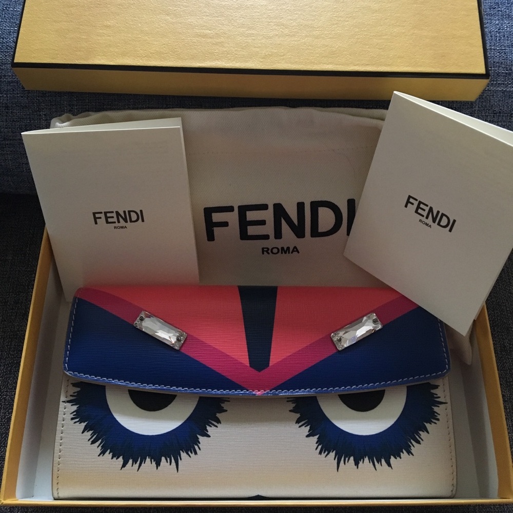 Fendi Monster Leather Wallet New